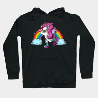 Retro Cute Roller Skating Unicorn Skate Girly Hoodie